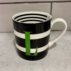 NEW Kate Spade/Lenox Striped Monogram “L” Mug